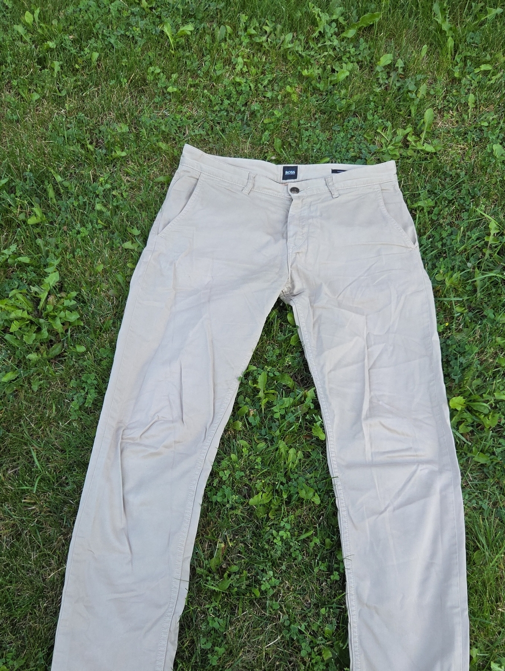 Boss Men's Light Tan Chinos - Tapered Fit
